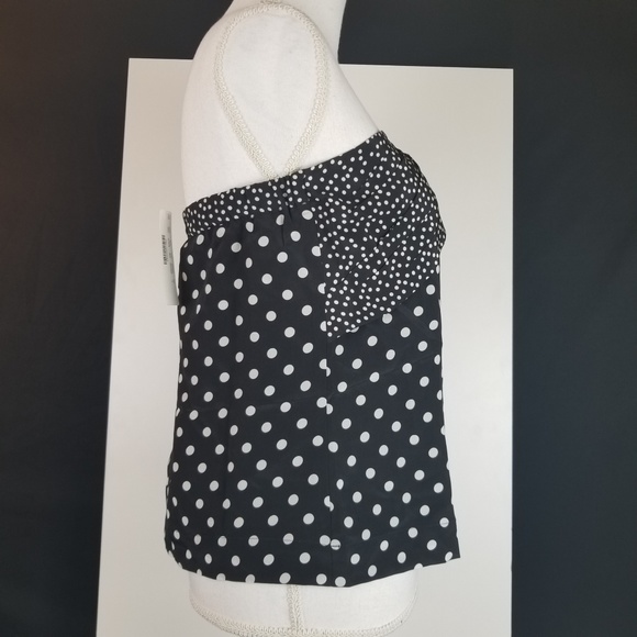 J.Crew Silk One Shoulder Bow Polka Dot Top NWT - Picture 3 of 8